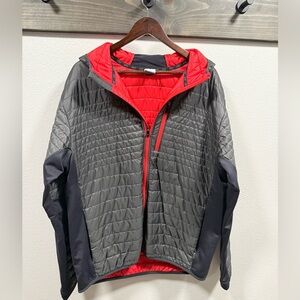 Nike Men's Red and Gray Puffer Jacket